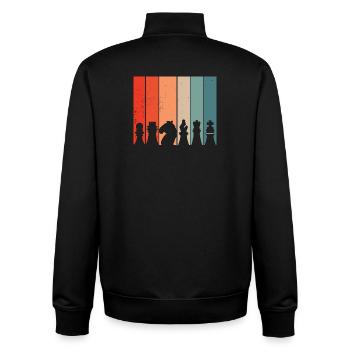 Schach Retro - Unisex Organic Zip Sweatshirt von Stanley/Stella - Schwarz - Hinten - AI Model Male 185 light (185cm)