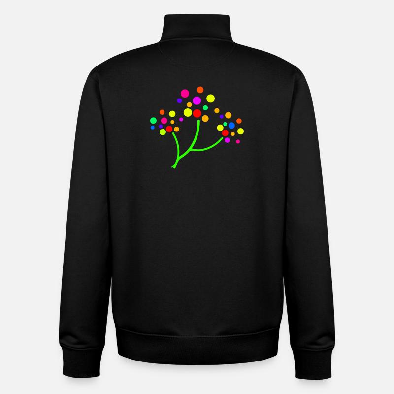 Neon Confetti Tree - Unisex Organic Zip Sweatshirt by Stanley/Stella - black