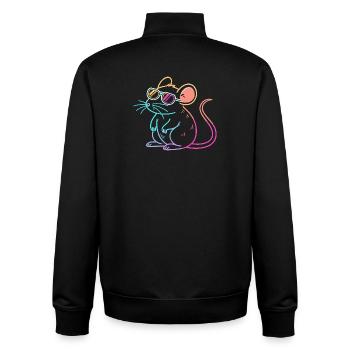 Regenbogenratten-Neonbrille - Unisex Organic Zip Sweatshirt von Stanley/Stella - Schwarz - Hinten - AI Model Male 185 light (185cm)