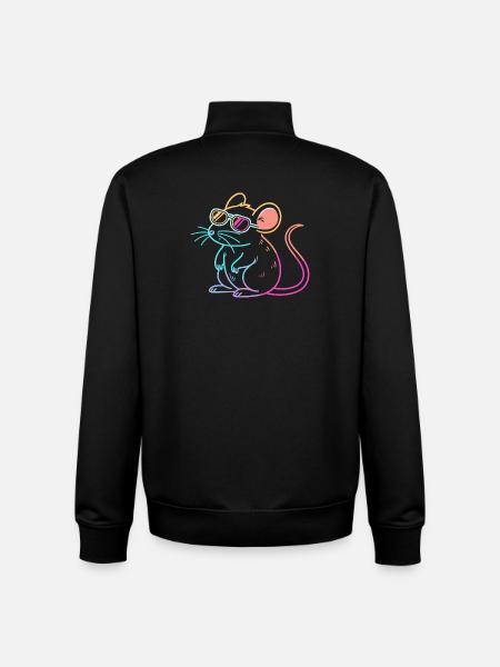 Rainbow Rat Neon Glasses - Unisex Organic Zip Sweatshirt by Stanley/Stella - black