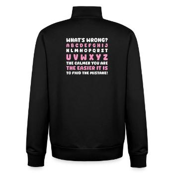 What's Wrong Funny teacher classroom - Unisex Organic Zip Sweatshirt by Stanley/Stella - black - Back - AI Model Male 185 light (185cm)