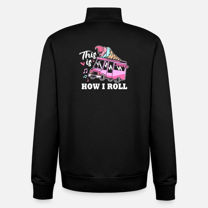 Eisdiele Eiswagen Eis Eiscreme - Sweat zippé unisexe en coton bio Stanley/Stella - noir