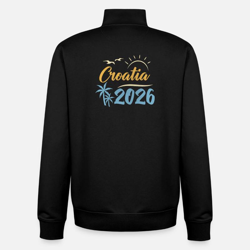 Croatia 2026 - Unisex Organic Zip Sweatshirt von Stanley/Stella - Schwarz