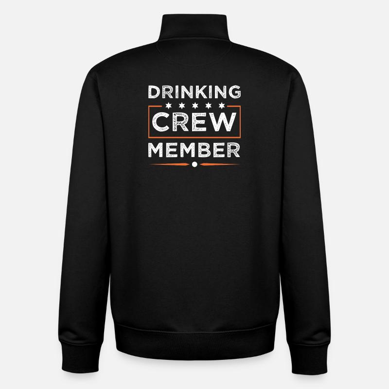 Drinking Crew - Unisex Organic Zip Sweatshirt by Stanley/Stella - black