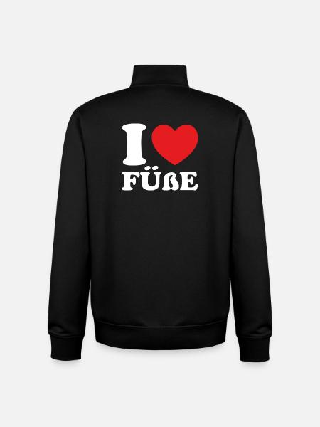 I love feet - Unisex Organic Zip Sweatshirt by Stanley/Stella - black