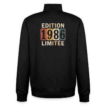 Edition 1986 Limitée Vintage - Sweat zippé unisexe en coton bio Stanley/Stella - noir - Dos - AI Model Male 185 light (185cm)