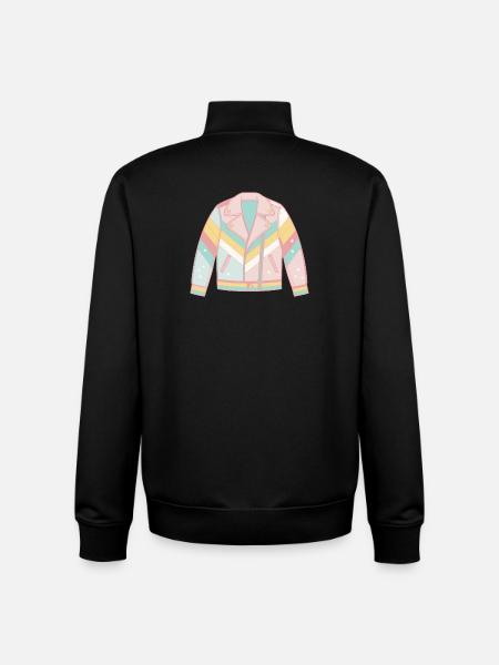 Diagonal pastel bow jacket - Unisex Organic Zip Sweatshirt by Stanley/Stella - black