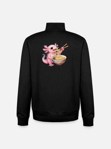 Ramen Axolotl - Unisex Organic Zip Sweatshirt by Stanley/Stella - black