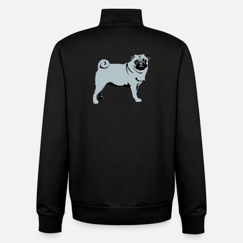 Pug - Unisex Organic Zip Sweatshirt by Stanley/Stella - black
