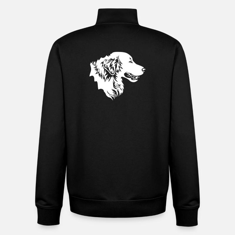 Golden Retriever head "Black Edition" - Unisex Organic Zip Sweatshirt by Stanley/Stella - black