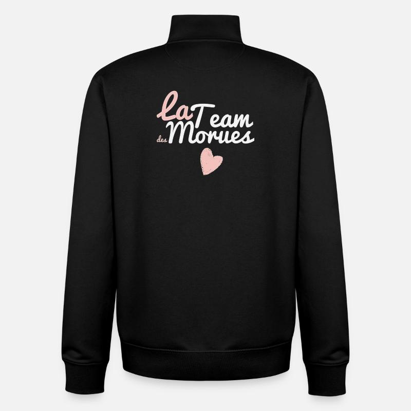 La Team Monues Rose - Sweat zippé unisexe en coton bio Stanley/Stella - noir