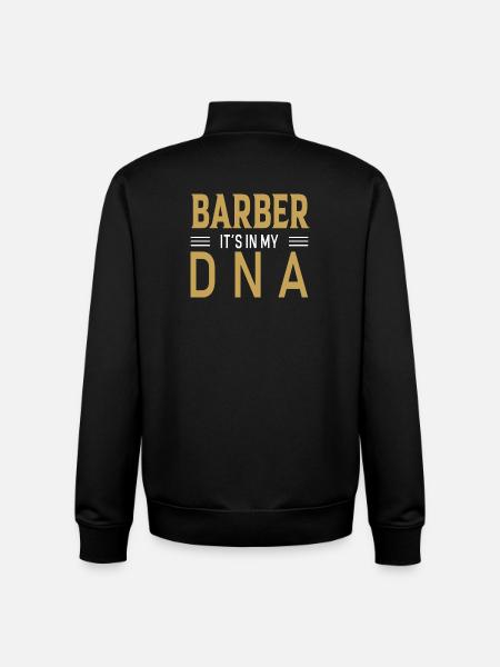 Barber DNA design in retro style - Unisex Organic Zip Sweatshirt by Stanley/Stella - black