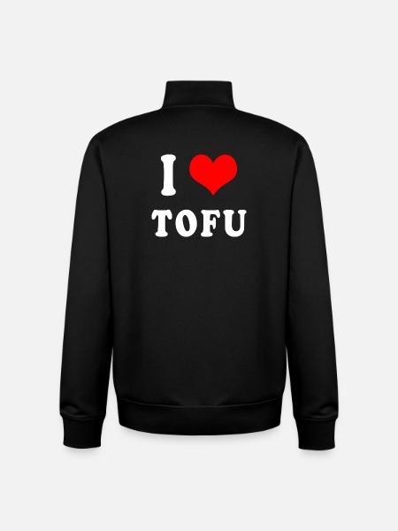 I love Tofu - Unisex Organic Zip Sweatshirt by Stanley/Stella - black