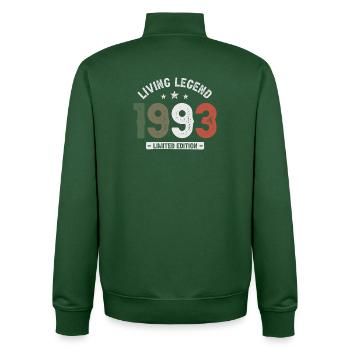 Living Legend 1993 Limited Edition - Unisex Organic Zip Sweatshirt von Stanley/Stella - Flaschengrün - Hinten - AI Model Male 185 dark (185cm)