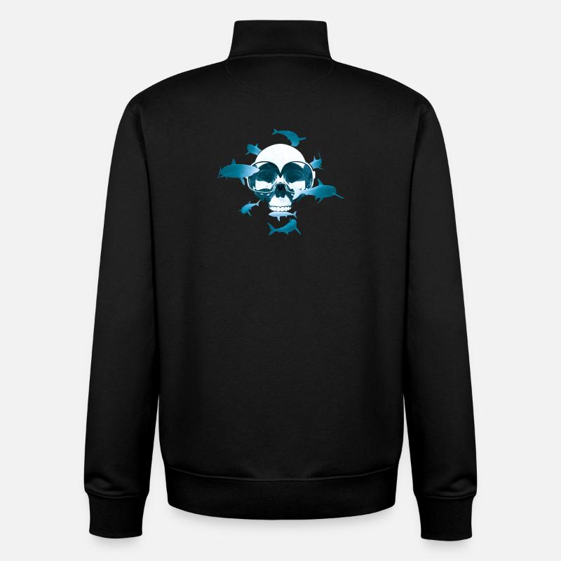 Tête De Mort & Plongée Sous-Marine - Sweat zippé unisexe en coton bio Stanley/Stella - noir