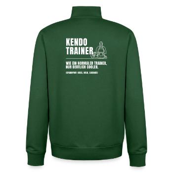 Kendo Trainer Definition - Unisex Organic Zip Sweatshirt von Stanley/Stella - Flaschengrün - Hinten - AI Model Male 185 dark (185cm)