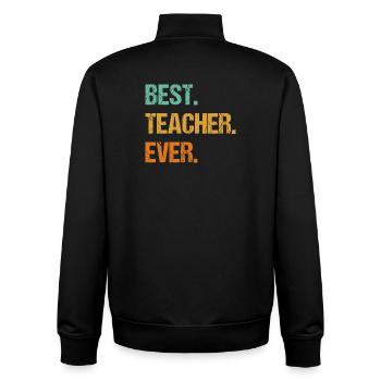 Bester Lehrer aller Zeiten Motivations-T-Shirt - Unisex Organic Zip Sweatshirt von Stanley/Stella - Schwarz - Hinten - AI Model Male 185 light (185cm)