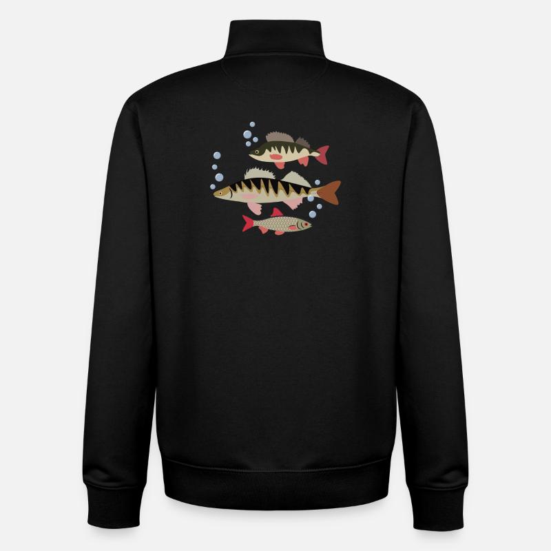 Fisch - Unisex Organic Zip Sweatshirt von Stanley/Stella - Schwarz