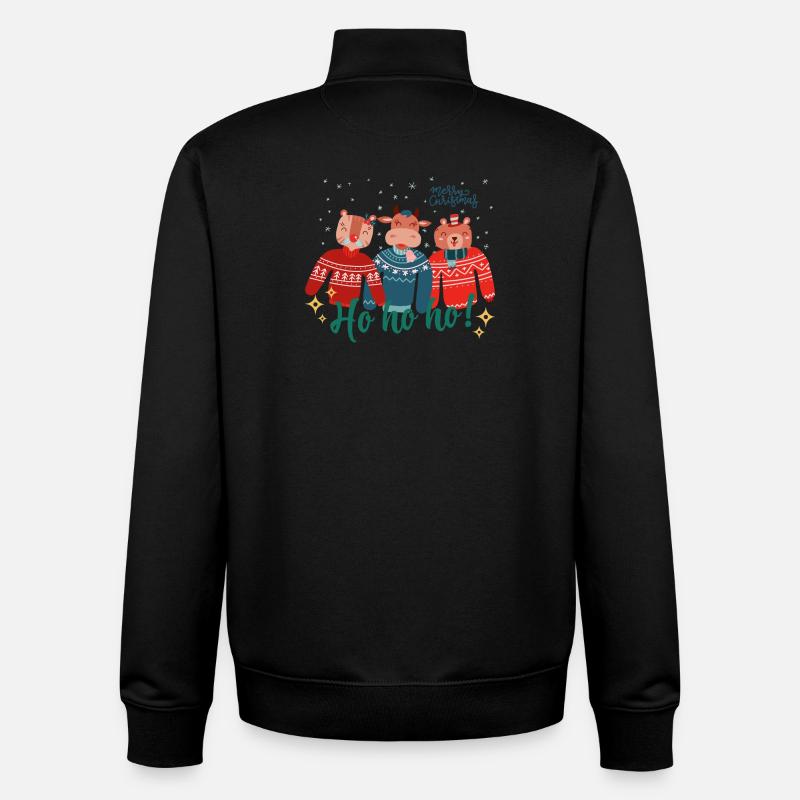 Hässlicher Weihnachtspullover - Frohe Weihnachten - Unisex Organic Zip Sweatshirt von Stanley/Stella - Schwarz