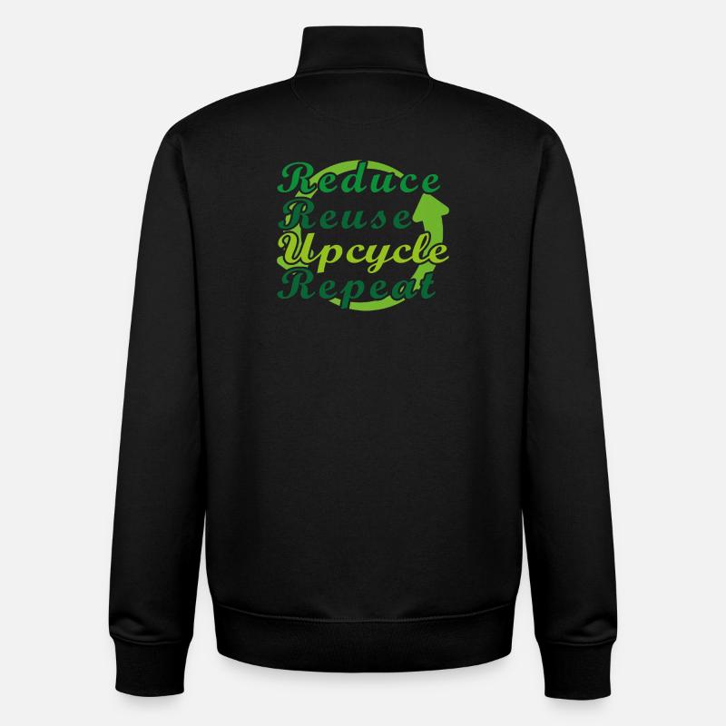 Reduce Reuse Upcycle Repeat - Unisex Organic Zip Sweatshirt von Stanley/Stella - Schwarz