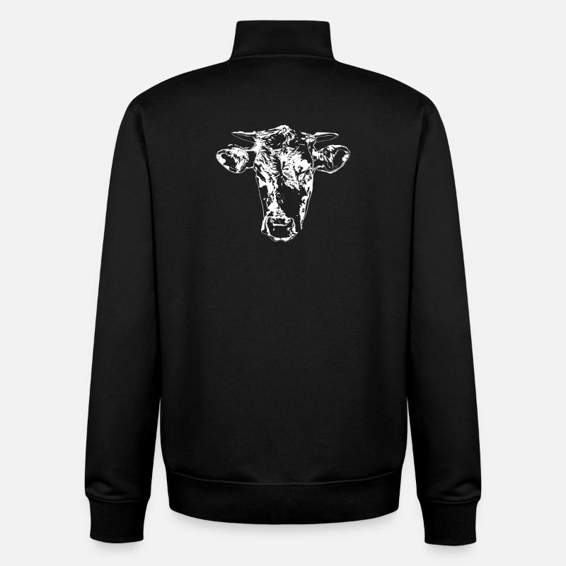 Vache - Sweat zippé unisexe en coton bio Stanley/Stella - noir
