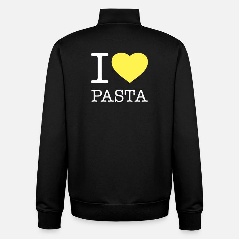 J’ADORE LES PÂTES - Sweat zippé unisexe en coton bio Stanley/Stella - noir