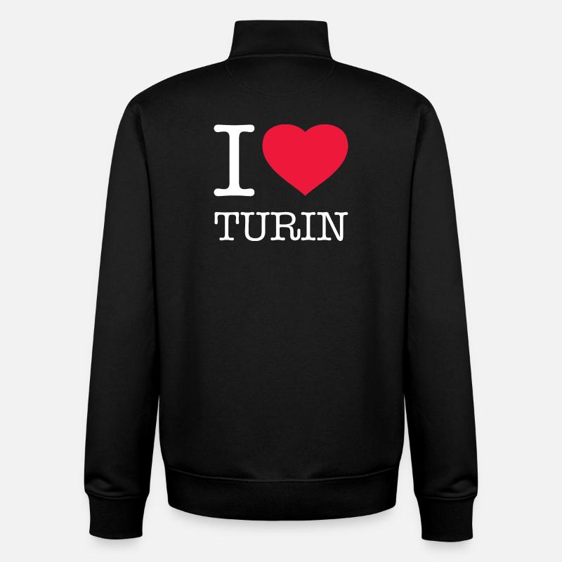 I LOVE TURIN - Unisex Organic Zip Sweatshirt von Stanley/Stella - Schwarz