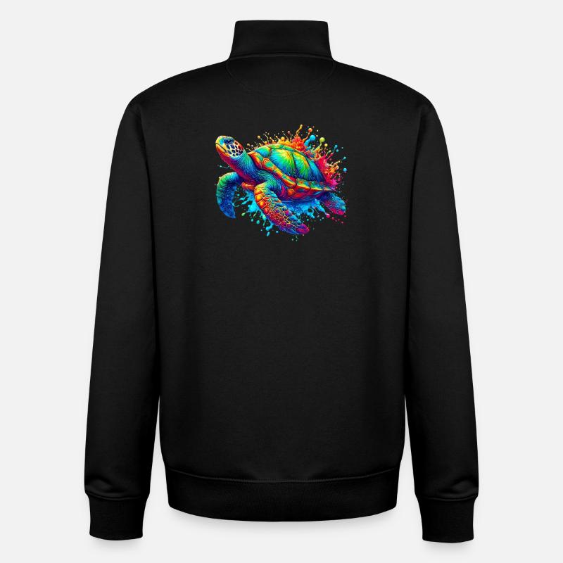 Turtle - Unisex Organic Zip Sweatshirt by Stanley/Stella - black