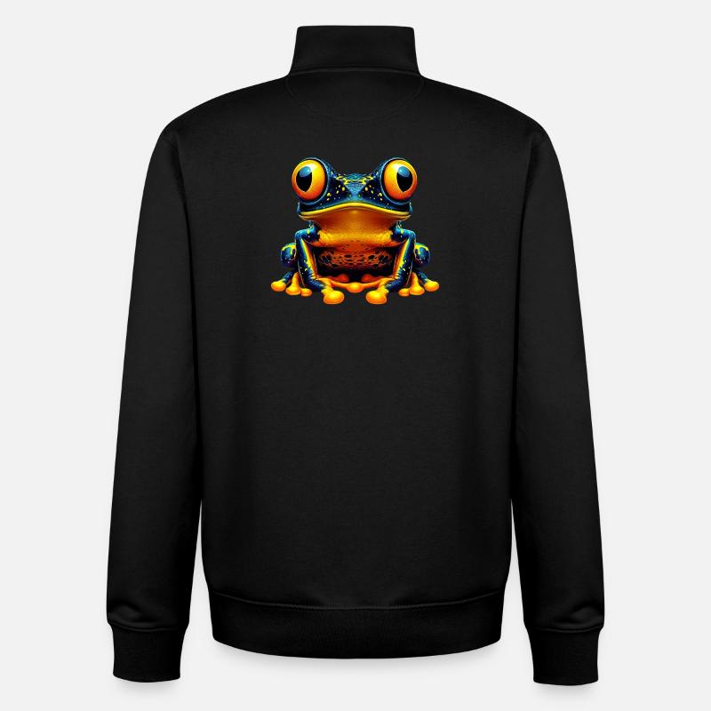 Frosch - Unisex Organic Zip Sweatshirt von Stanley/Stella - Schwarz