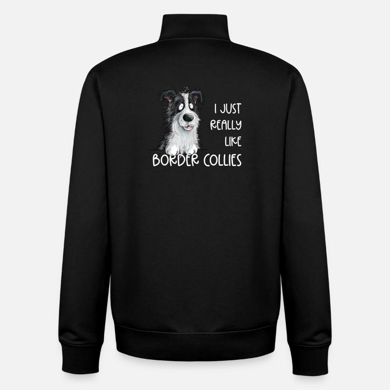 Drolliger Border Collie Hund Spruch - Unisex Organic Zip Sweatshirt von Stanley/Stella - Schwarz