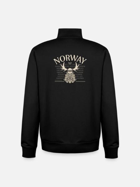Norway - Viking Beard - Mosses - Unisex Organic Zip Sweatshirt by Stanley/Stella - black