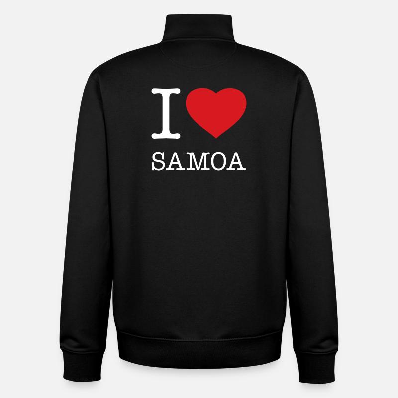 J’ADORE SAMOA - Sweat zippé unisexe en coton bio Stanley/Stella - noir