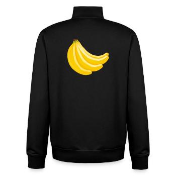 Quatre bananes jaunes en grappe pour les amateurs d’art culinaire - Sweat zippé unisexe en coton bio Stanley/Stella - noir - Dos - AI Model Male 185 light (185cm)