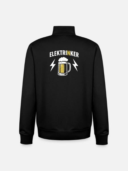 Elektrinker Bier & Blitz Geschenk Elektriker - Unisex Organic Zip Sweatshirt von Stanley/Stella - Schwarz