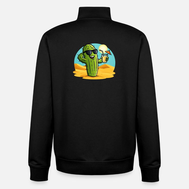 Kaktus Sommer - Unisex Organic Zip Sweatshirt von Stanley/Stella - Schwarz