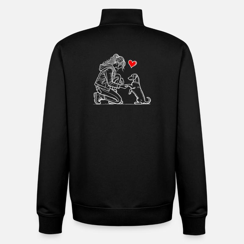 Dackel Hund Dackelzüchter Dackelliebhaber Teckel - Unisex Organic Zip Sweatshirt von Stanley/Stella - Schwarz