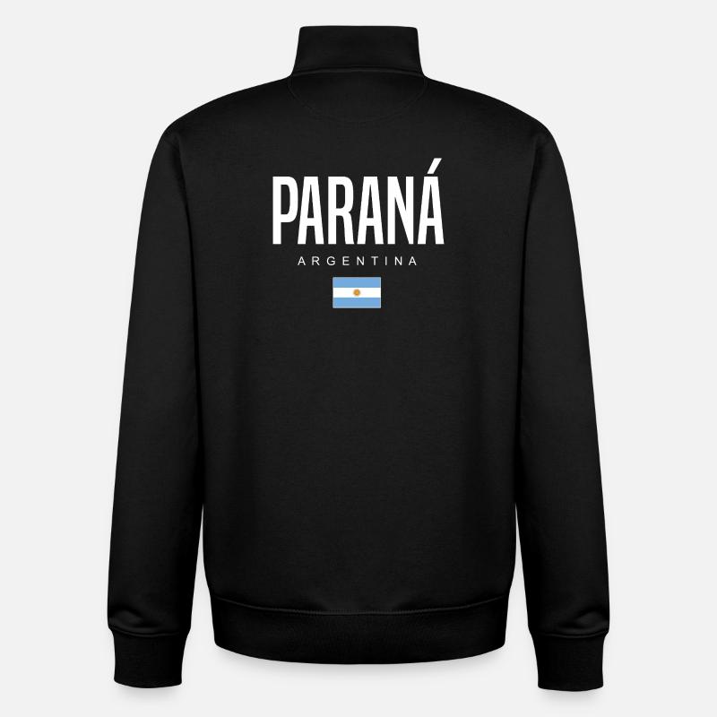 Paraná Argentine Argentin - Sweat zippé unisexe en coton bio Stanley/Stella - noir