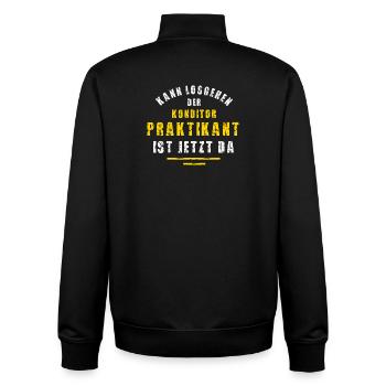 Confectioner Intern Confectionery Internship Baker - Unisex Organic Zip Sweatshirt by Stanley/Stella - black - Back - AI Model Male 185 light (185cm)