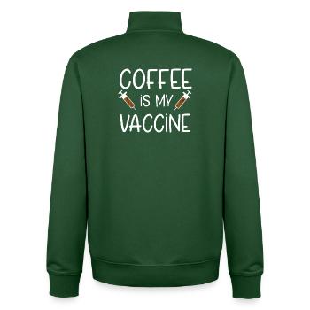 Coffee Vaccination - Unisex Organic Zip Sweatshirt by Stanley/Stella - bottle green - Back - AI Model Male 185 dark (185cm)