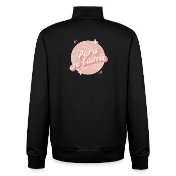 Paris je t'aime - Sweat zippé unisexe en coton bio Stanley/Stella - noir - Dos - AI Model Male 185 light (185cm)