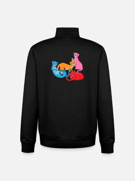 Sea Otter Cartoon Otter - Unisex Organic Zip Sweatshirt by Stanley/Stella - black