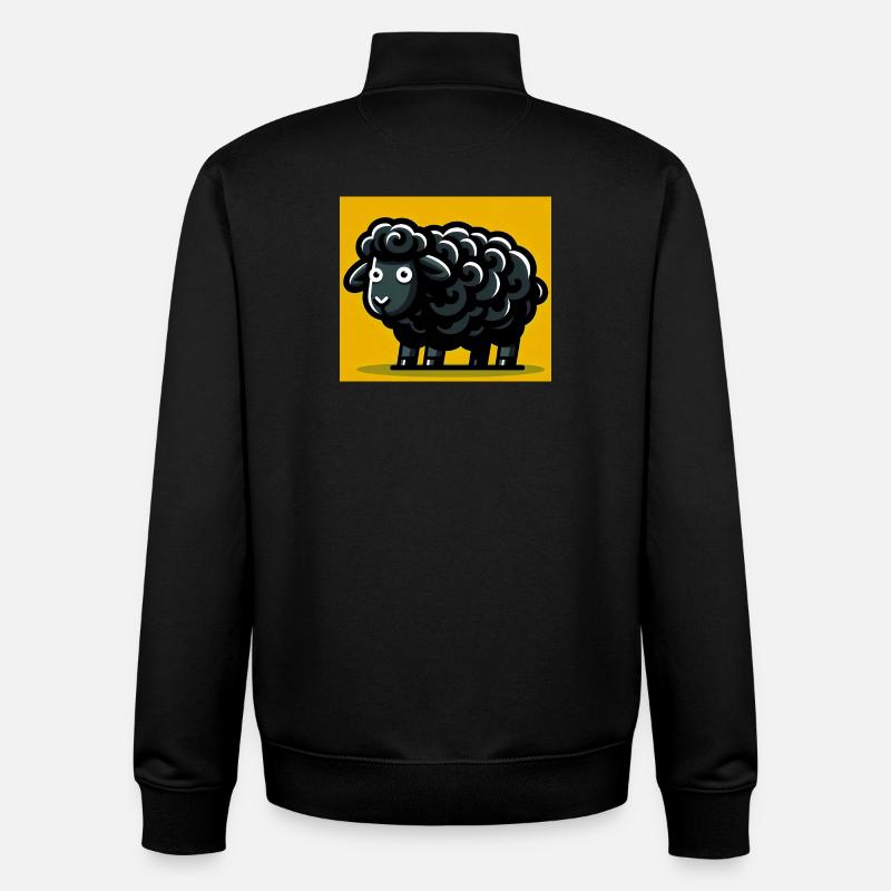 Mouton noir - Sweat zippé unisexe en coton bio Stanley/Stella - noir