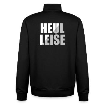 Heul Leise - Unisex Organic Zip Sweatshirt von Stanley/Stella - Schwarz - Hinten - AI Model Male 185 light (185cm)