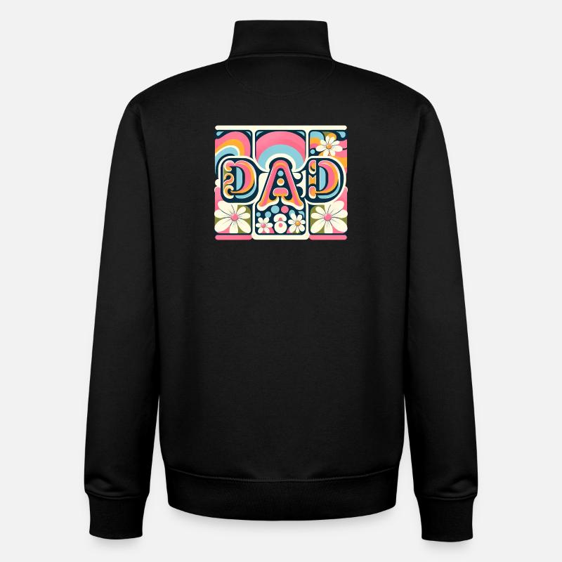 Flower Dad Panneaux floraux - Sweat zippé unisexe en coton bio Stanley/Stella - noir