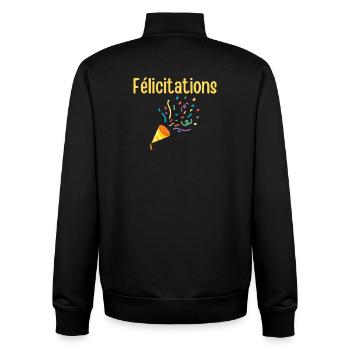 Congratulations Festive Confetti - Unisex Organic Zip Sweatshirt by Stanley/Stella - black - Back - AI Model Male 185 light (185cm)