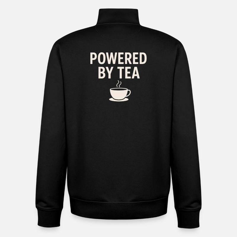 Powered by Tea Mug - Unisex Organic Zip Sweatshirt by Stanley/Stella - black