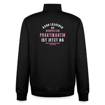 Plasterer Intern Thank You Internship Plastering - Unisex Organic Zip Sweatshirt by Stanley/Stella - black - Back - AI Model Male 185 light (185cm)
