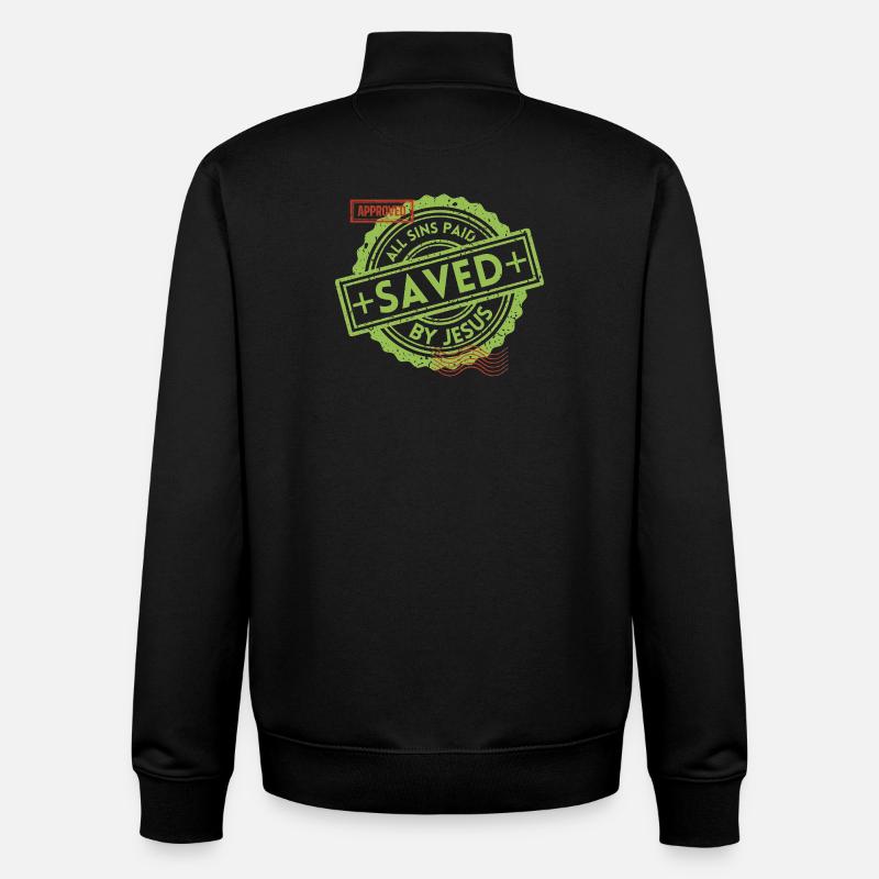 SAVED_Green_1 - Sweat zippé unisexe en coton bio Stanley/Stella - noir