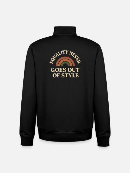 Groovy Pride Retro Égalité Queer Histoire - Sweat zippé unisexe en coton bio Stanley/Stella - noir