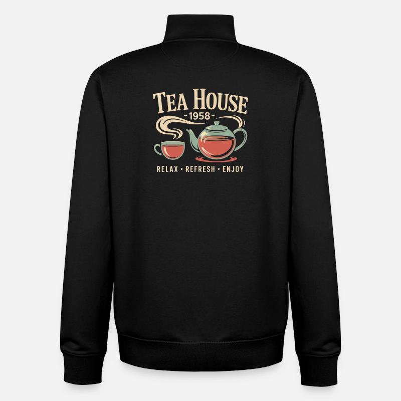Tea House 1958 - Unisex Organic Zip Sweatshirt von Stanley/Stella - Schwarz